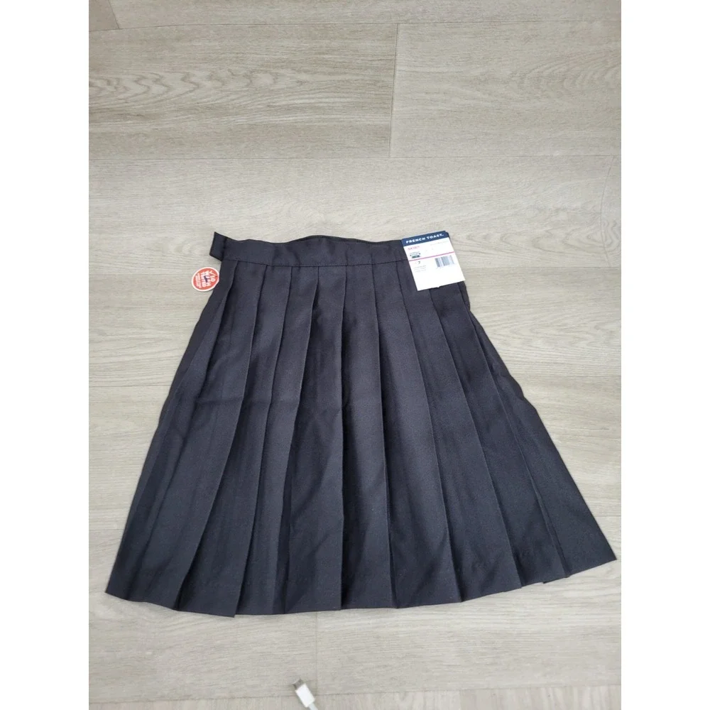 French Toast Girls Size 7 Black Pleated School Uniform Skirt Adjustable Waist
